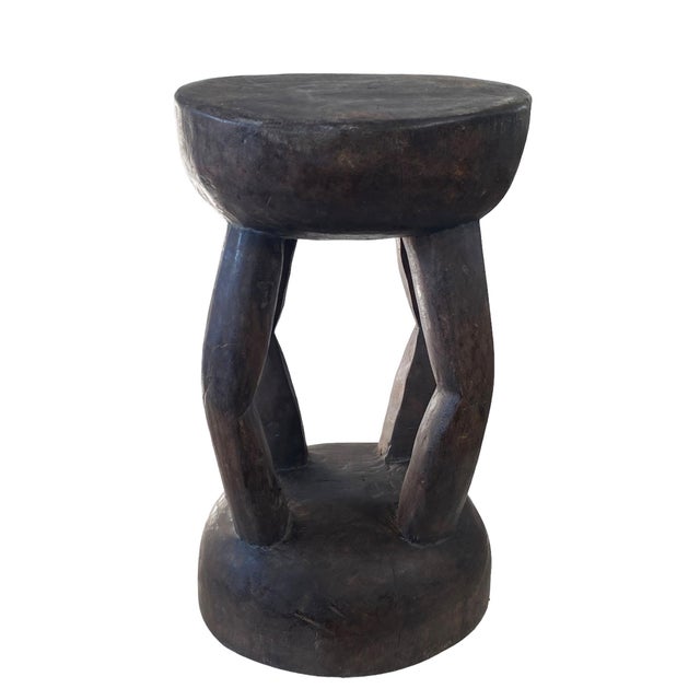 African African Vintage Carved Wood Milk Stool Hehe Gogo People Tanzania 13.75" H For Sale - Image 3 of 7