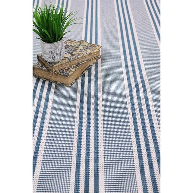 Casa Cosima Casa Cosima Pavilion Sapphire Stripes Indoor/Outdoor Rug - 4' x 6' For Sale - Image 4 of 5