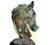Gemstone Natural Emerald Gemstone Horse Bust Sculpture Hand Carved Cherry Blossom For Sale - Image 7 of 13