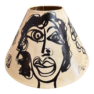 1970s Peter Keil Original Abstract Painted Lamp Shade For Sale