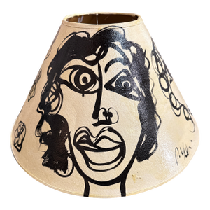 1970s Peter Keil Original Abstract Painted Lamp Shade