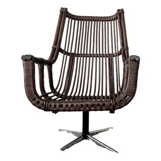 Vintage Hungarian Rattan Lounge Chair, 1986 For Sale