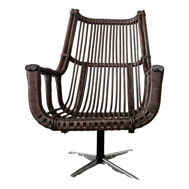 Vintage Hungarian Rattan Lounge Chair, 1986 For Sale