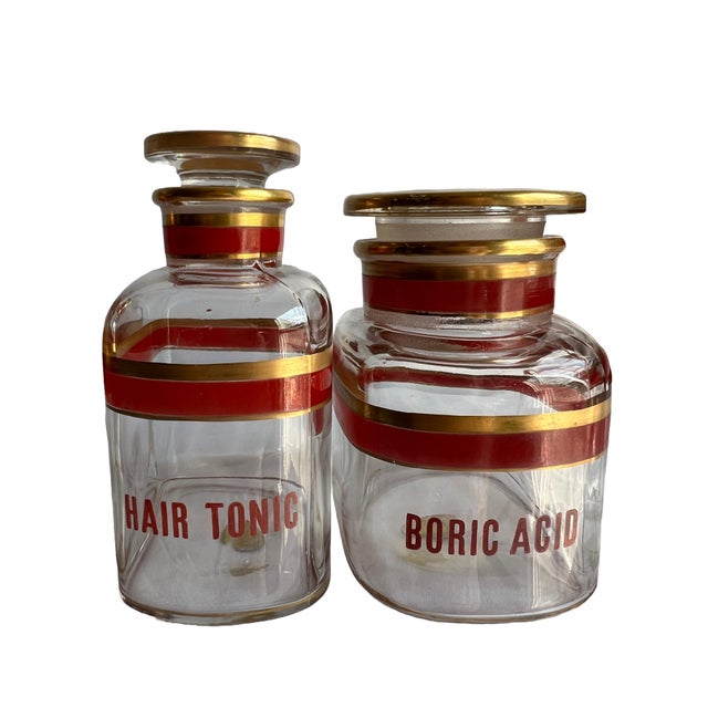 1910s Antique Pharmacy Apothecary Jars - Set of 6 For Sale - Image 5 of 12