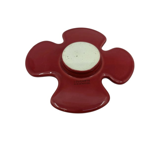Ceramic Mid Century Loucarte Flower Candle Holder Made in Portugal For Sale - Image 7 of 7