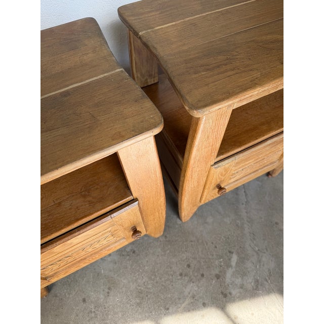 Oak Bedside Tables, 1950s, Set of 2 For Sale - Image 9 of 18