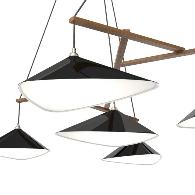 Not Yet Made - Made To Order Monumental Daniel Becker 'Emily 13' Chandelier in Glossy Black for Moss Objects For Sale - Image 5 of 12