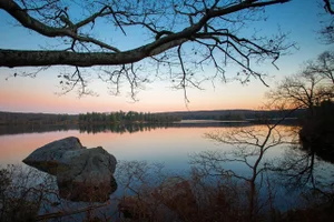 "Harriman 13" Contemporary Lake Landscape Photograph by Michael Filonow