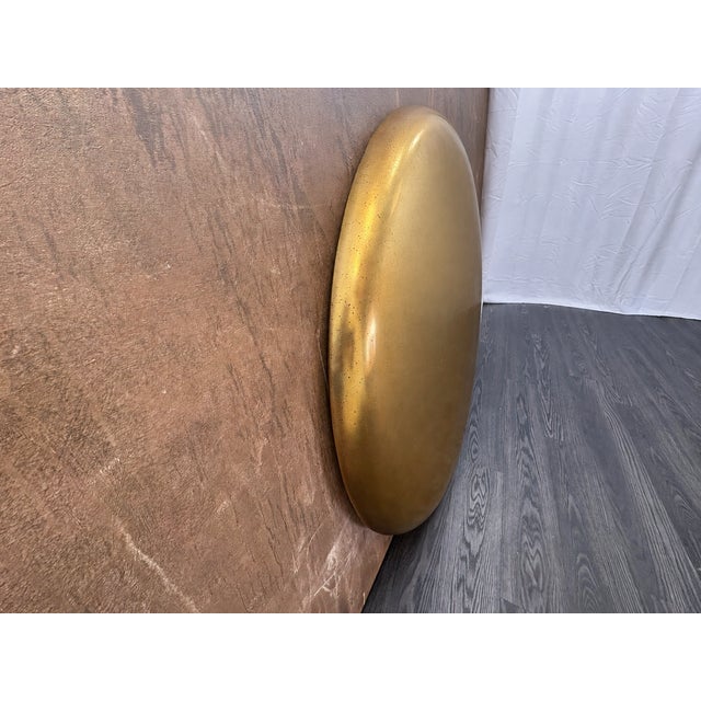 2020s Rh Restoration Hardware Nuvola Round Mirror 48" Diameter | Polished Metal | Lightly Antiqued Mirror Finish For Sale - Image 5 of 18