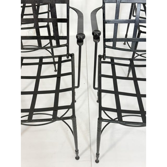 Set of Four Mario Papperzini for Janus Et Cie Wrought Iron Dining Armchairs, Attributed For Sale - Image 9 of 18