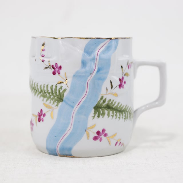 Set of Five Vintage Victorian Hand-Painted Porcelain Mugs For Sale - Image 11 of 12