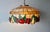 1970s Tiffany-Style Stained Glass Fruit Leaf Motif Pendant Hanging Light Fixture For Sale - Image 15 of 18