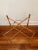 Burnt Orange Vintage Italian Hand Painted Tole Collapsible Double Tray Tea Cart Table For Sale - Image 8 of 9