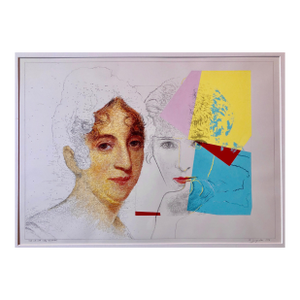Josef LeviStill Life with Sully and Warhol, Pop Art Mixed Media Signed Painting Drawing, 1994