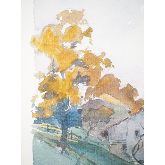 René Leverd, Switzerland, Sunset Over Bouveret, Watercolor For Sale - Image 3 of 8