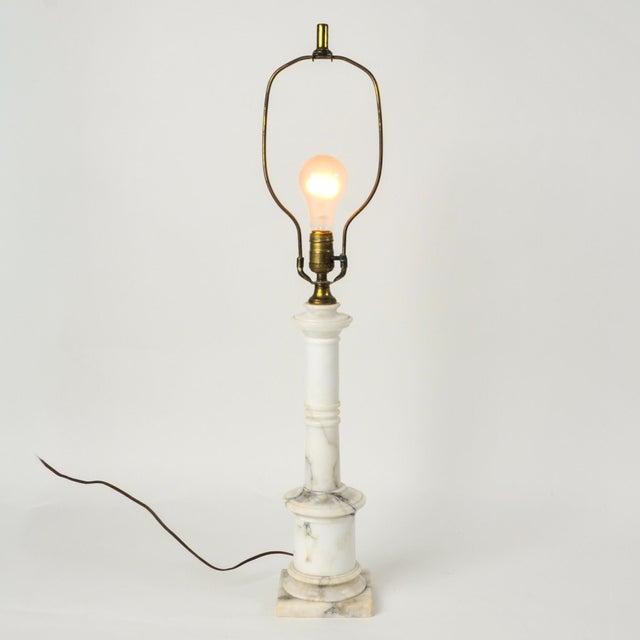 Vintage Marble Column Lamp Italian Neoclassical Statement Lamp For Sale - Image 14 of 15