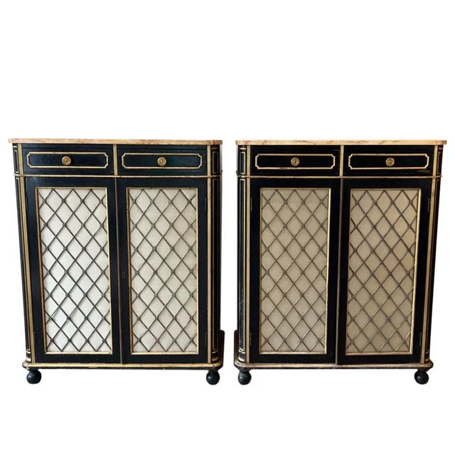 Beige Late 19th Century Regency Cabinets, Set of 2 For Sale - Image 8 of 8