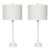 Late 20th Century Tall White Gesso Table Lamps With Shades - a Pair For Sale