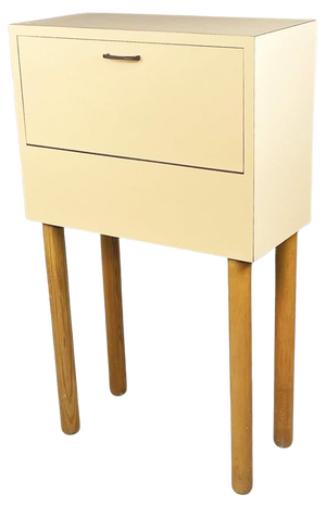 Mid-Century Italian Nighstand in Beige Formica and Wood, 1960s