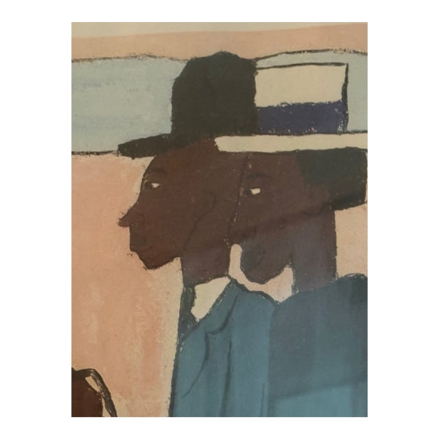 Framed William H. Johnson ‘Going to Church’ Folk Art Reproduction Print For Sale