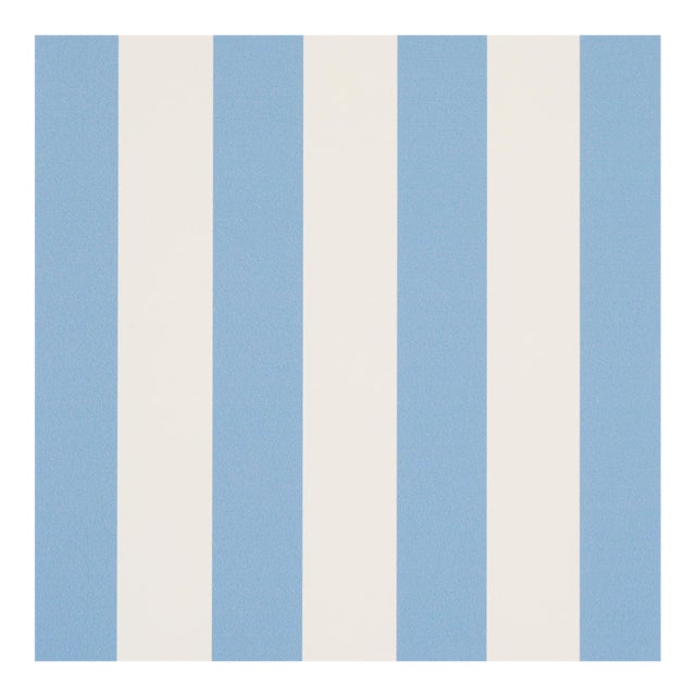 Schumacher Emma Stripe Wallcovering in Delft For Sale