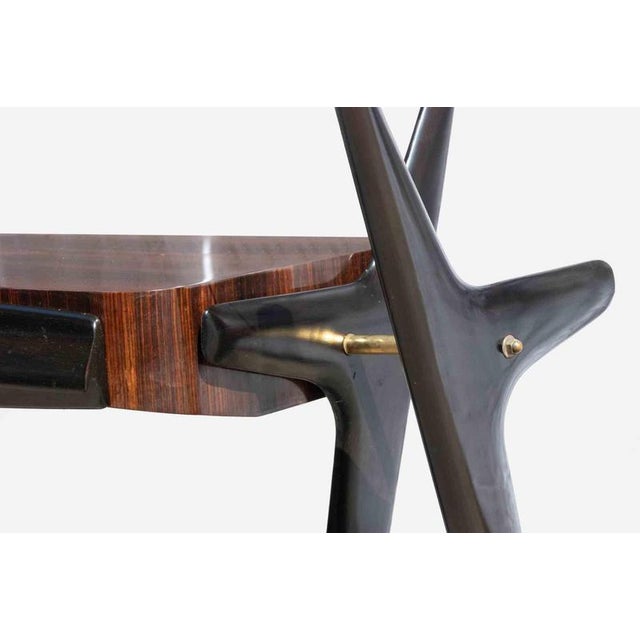 Vintage Wood and Glass Console Table by Vittorio Dassi, Italy For Sale - Image 4 of 12