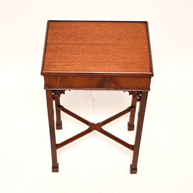 Wood Vintage Chippendale Style Occasional Side Table, 1920 For Sale - Image 7 of 11