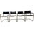 Set of four black "Cantilever" model armchairs by Mart Stam and Marcel Breuer, produced in the 1980s. The armchairs are in...