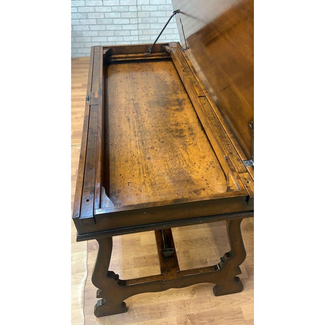 Brown Late 20th Century Marchetti – Hand Made in Italy Inlaid Walnut Extending Dining Table For Sale - Image 8 of 12