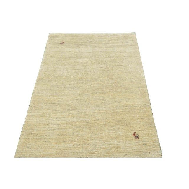 Modern Hand-Knotted Gabbeh Loribaft Rug For Sale - Image 3 of 10