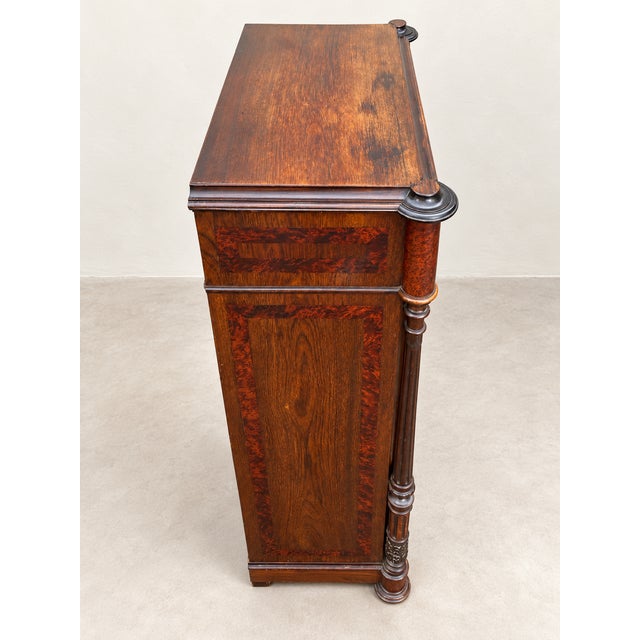 Napoleon III Drop-Front Secretary in Walnut and Maple, 1920s For Sale - Image 10 of 13