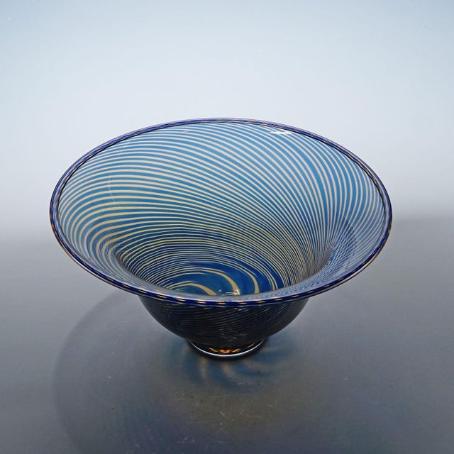 Edward Hald Vintage Slip Graal Bowl by Edward Hald for Orrefors, Sweden For Sale - Image 4 of 8