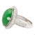 Early 20th Century Vintage 7.29 Carat Jadeite Jade "A" Ring with Round Diamond Halo & 18K Milgrain, Size 6 For Sale - Image 5 of 6