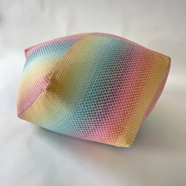 Exquisite Missoni pouf ottoman or footstool rendered in iconic woven Missoni fabric with a removable cover for ease of...