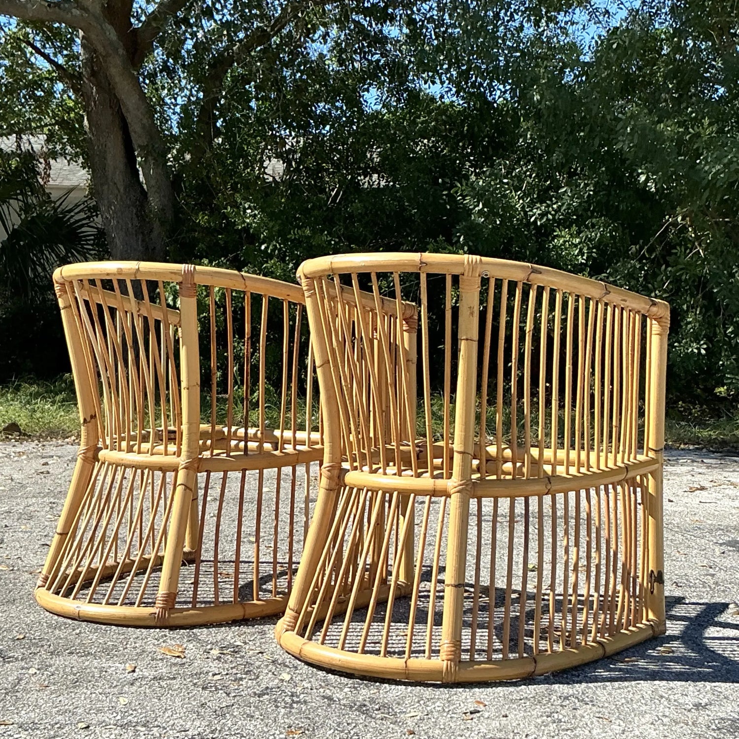 Vintage Coastal Bamboo Tub Chairs - a Pair — additional photo 7
