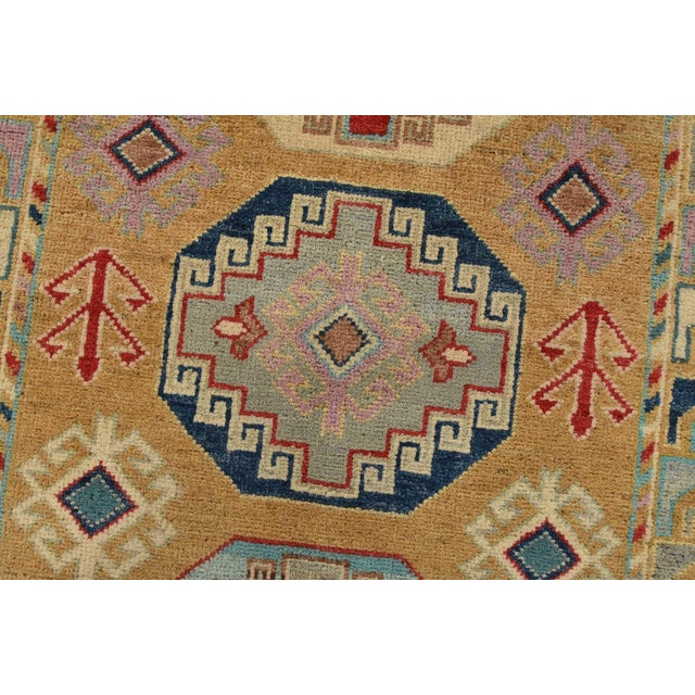 Textile Kazak Runner 2’9” X 9’6” Brown Wool Tribal Hand-Knotted Oriental Rug For Sale - Image 7 of 13