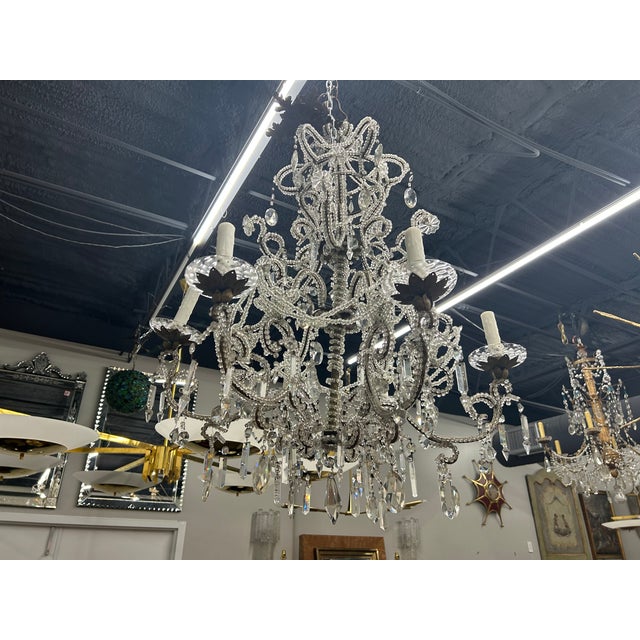 19th Century Italian Crystal Chandelier For Sale - Image 11 of 12