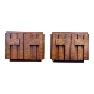 Brutalist Lane Furniture Nightstands - A Pair For Sale