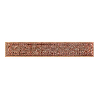 1920s Persian Hamadan Carmine, Beige, Teal, Hazelnut and Rosewood Wool Runner For Sale