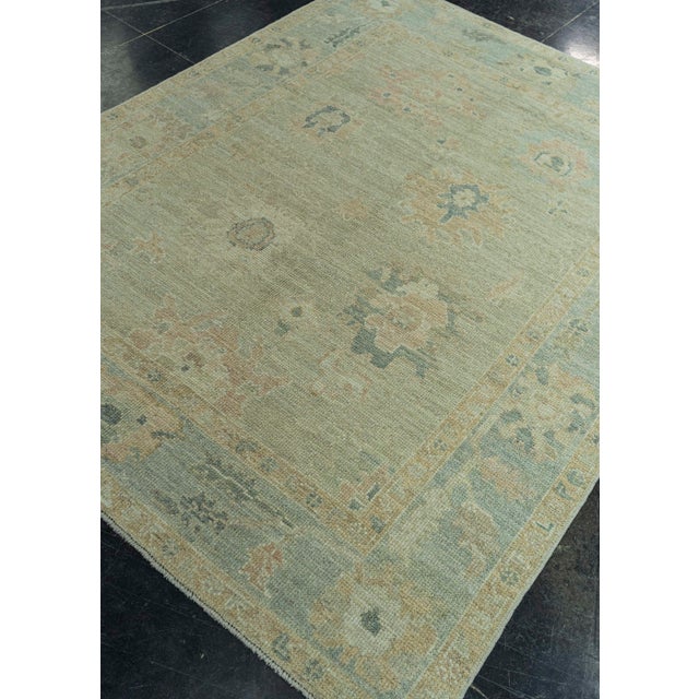 Brown Turkish Oushak Rug 5'2" x 6'9" #19254 For Sale - Image 8 of 8