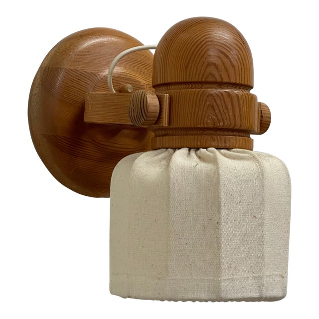 1970s Markslöjd Sweden Pine Sconce or Wall Light For Sale