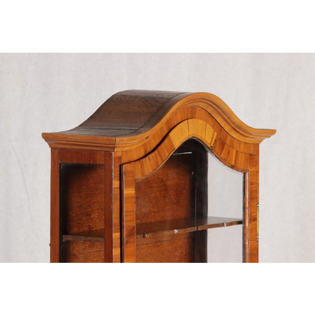 Small Antique Baroque Hanging Display Cabinet in Walnut, 1800 For Sale - Image 11 of 18