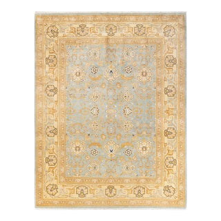 Eclectic, One-of-a-Kind Hand-Knotted Area Rug in Light Blue, 8' 1" x 10' 4" For Sale