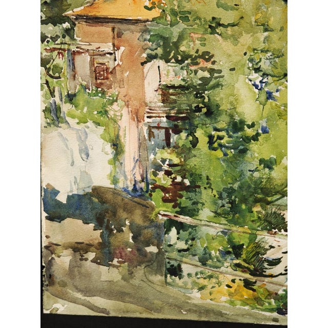 Ugo Matania, Mediterranean Landscape, Original Watercolor For Sale - Image 6 of 12