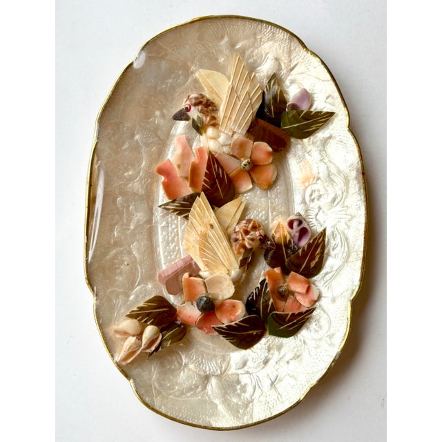 Vintage Capiz Shell Art Wall Plaques – Old New Stock, Birds & Flowers ...