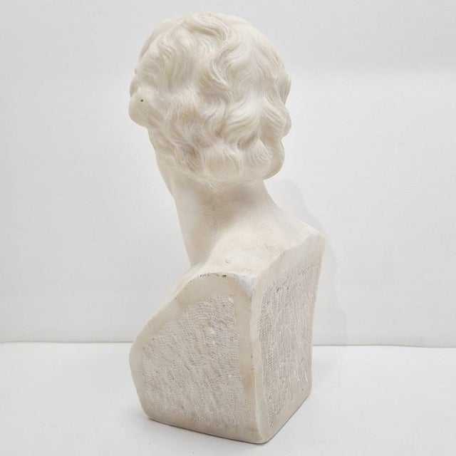 Stone Alabaster Bust of Goethe in the style of Rauch For Sale - Image 7 of 15