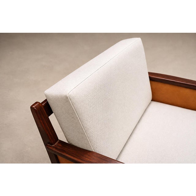 Brazilian Modern Armchair in Rosewood, Leather & Linen, Fatima, 1960s For Sale In New York - Image 6 of 18