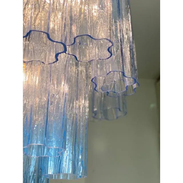 Blue Tronchi Murano Glass Chandelier in Venini Style by Simoeng For Sale - Image 9 of 10