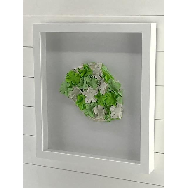 Framed Green & White Swim Cap Coastal Wall Decor For Sale - Image 4 of 5
