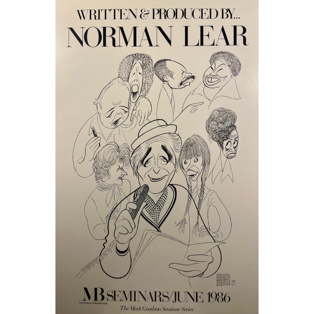 Offered is an original 1986 Al Hirschfeld poster created for the Museum of Broadcasting’s Mark Goodson Seminar Series,...
